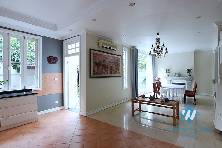 An elegant and high-end villa with a big yard for rent in Tay Ho area